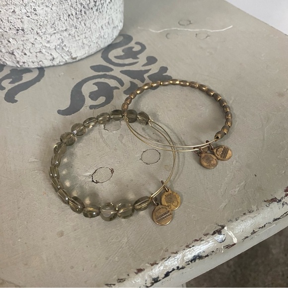 [Alex & Ani] Bronze Gold Beaded Adjustable Bracelets, Set of 2 - Picture 1 of 2